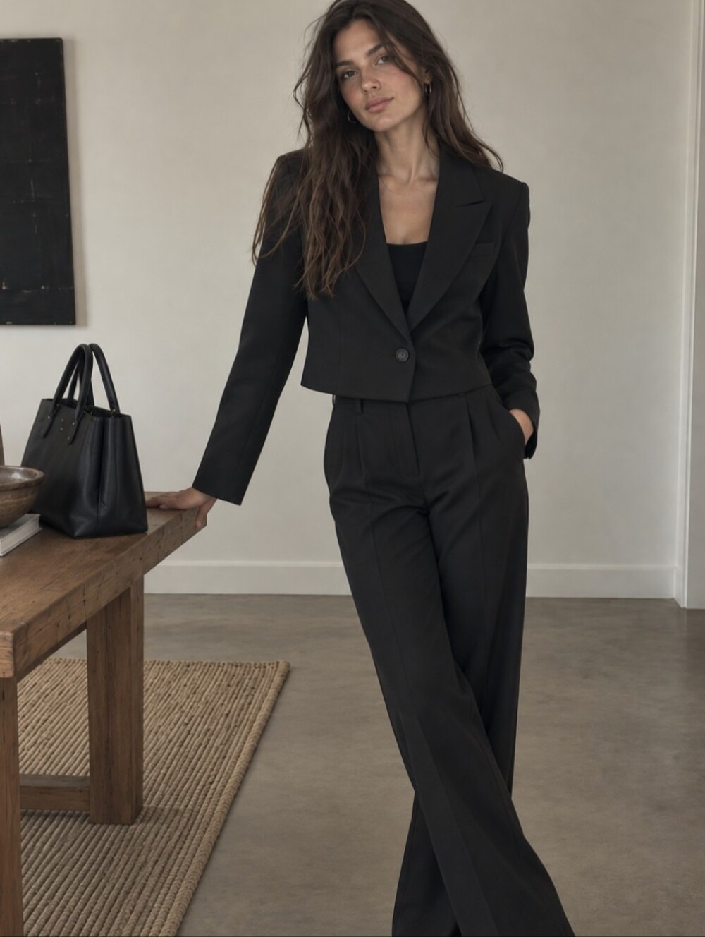 Abercrombie & Fitch Suiting Black Cropped Blazer Jacket Size Small Office Siren